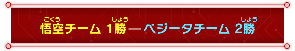 悟空チーム1勝–ベジータチーム2勝