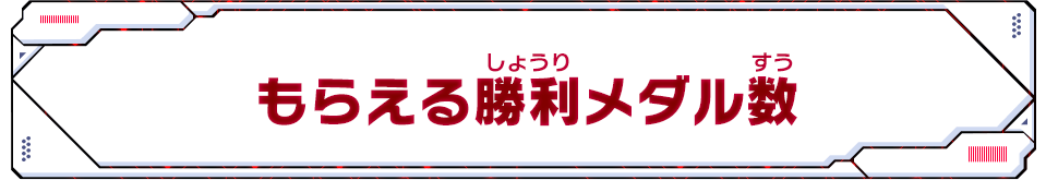 もらえる勝利メダル数